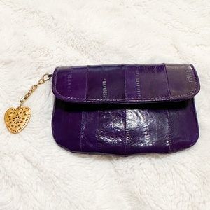 Purple eel skin wallet or coin purse
